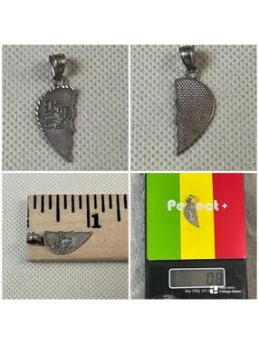 Vintage Sterling Silver 925 Big Sis Half Heart Pendant